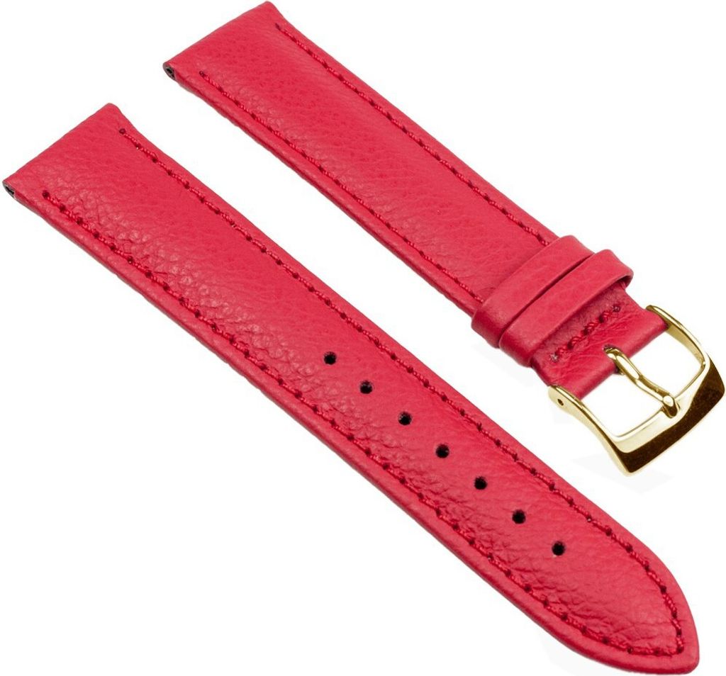 Eulit Fancy Fashion Uhrenarmband rot Rindsleder genarbt Produktbild 
