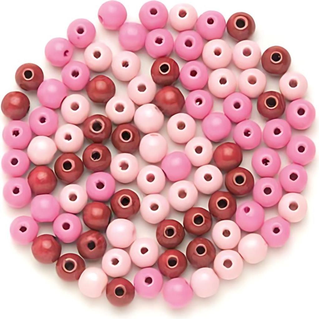 Glorex Holzperle rosa-mix 10 mm