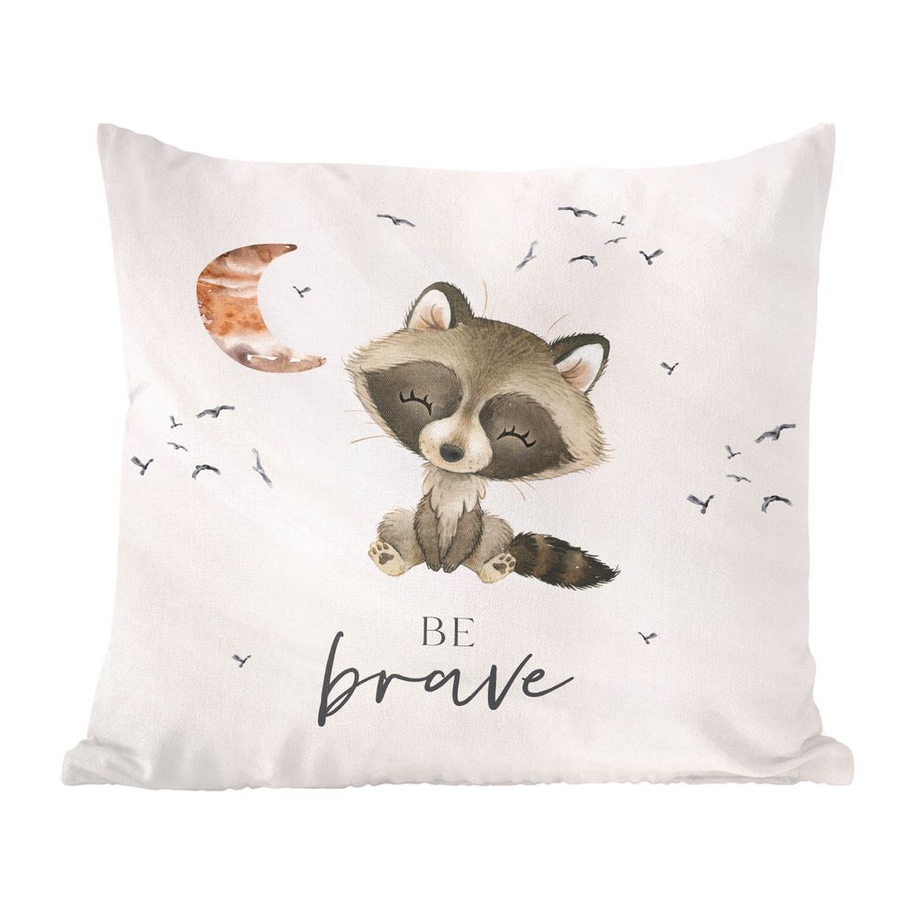 MuchoWow Zierkissen Sofakissen Wohnzimmer Dekokissen 60x60 cm Aquarell - Sei mutig - Zitate - Kinder - Jungen - Mädchen - Sitzfläche - Foto Pol...