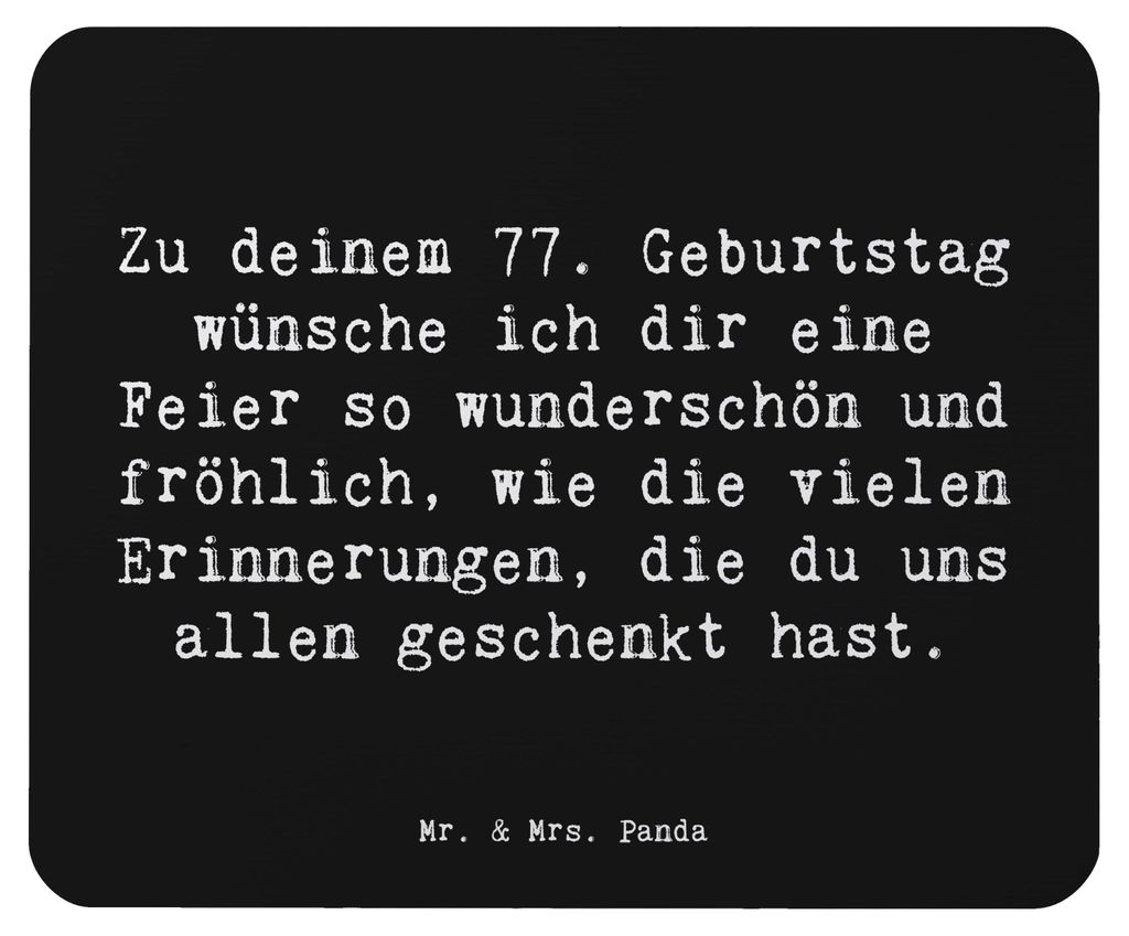 Mr. & Mrs. Panda Mouse Pad Spruch 77. Geburtstag - Schwarz - Geschenk, Mousepad, Erinnerungen, Jubiläum, laptop, Meilenstein, Glückwunsch, Mauspa...