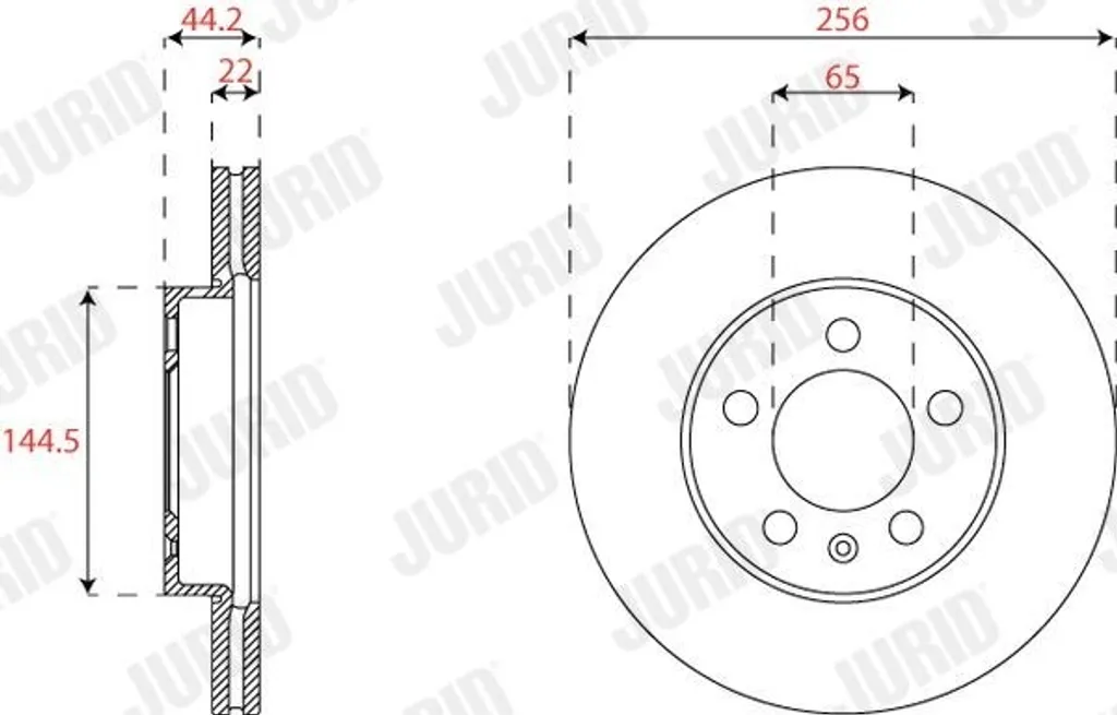 Disque de frein JURID 563227JC haute performance pour VW POLO et Kamiq