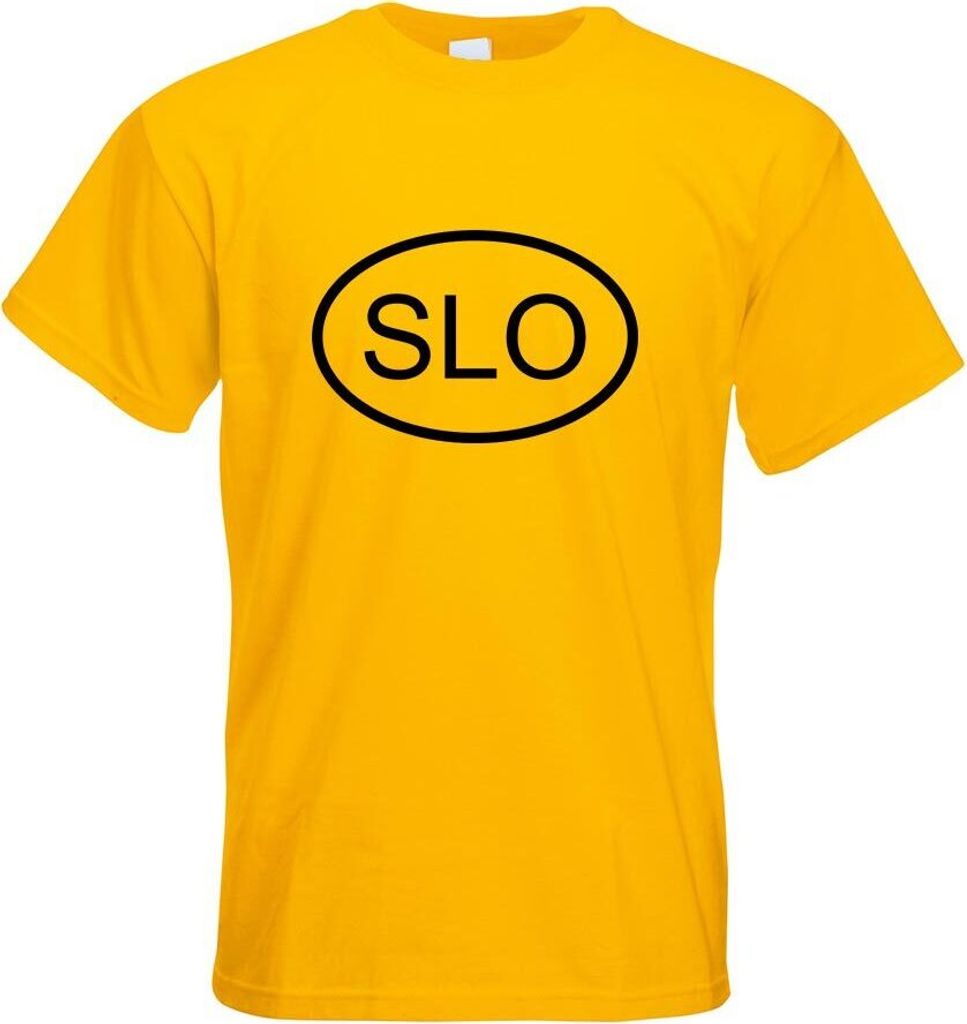 Kiwistar - T-Shirt - gelb - Slowenien SLO Motiv Bedruckt Funshirt Design Print - mit Motiv Bedruckt - Funshirt Design - Sport - Freizeit - Herren - S