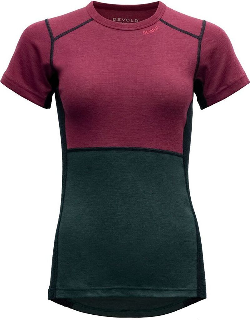Devold Of Norway Lauparen Merino 190 Kurzarm-t-shirt Grün,Rot XS Frau Grün,Rot XS