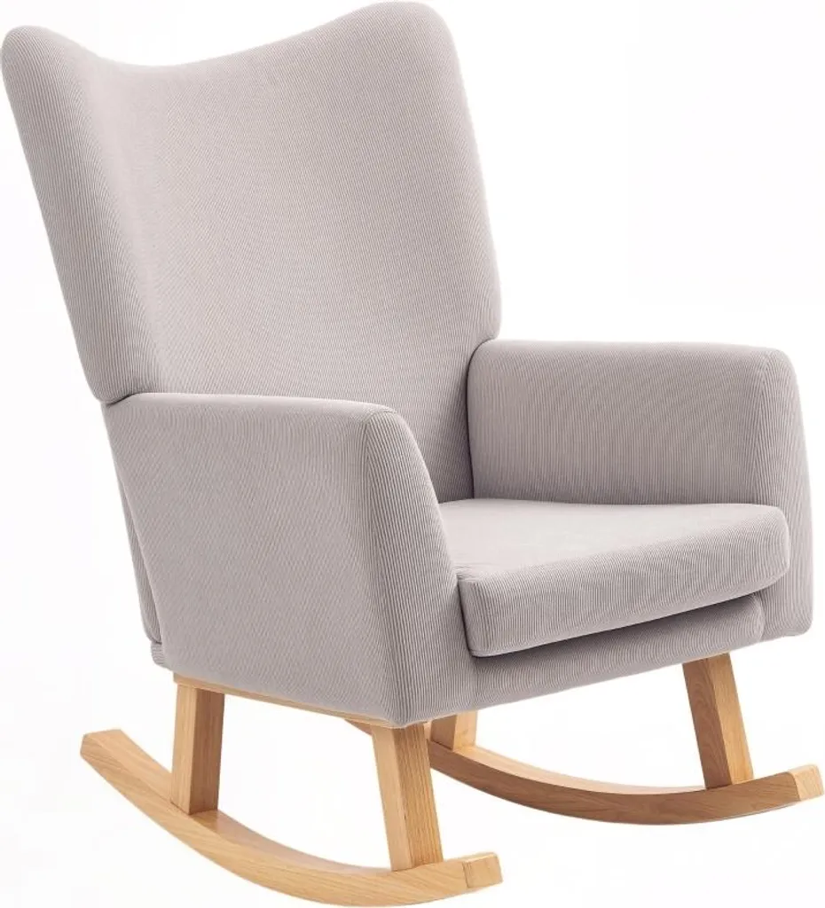 Fauteuil rembourré avec dossier haut et structure bois de qualité