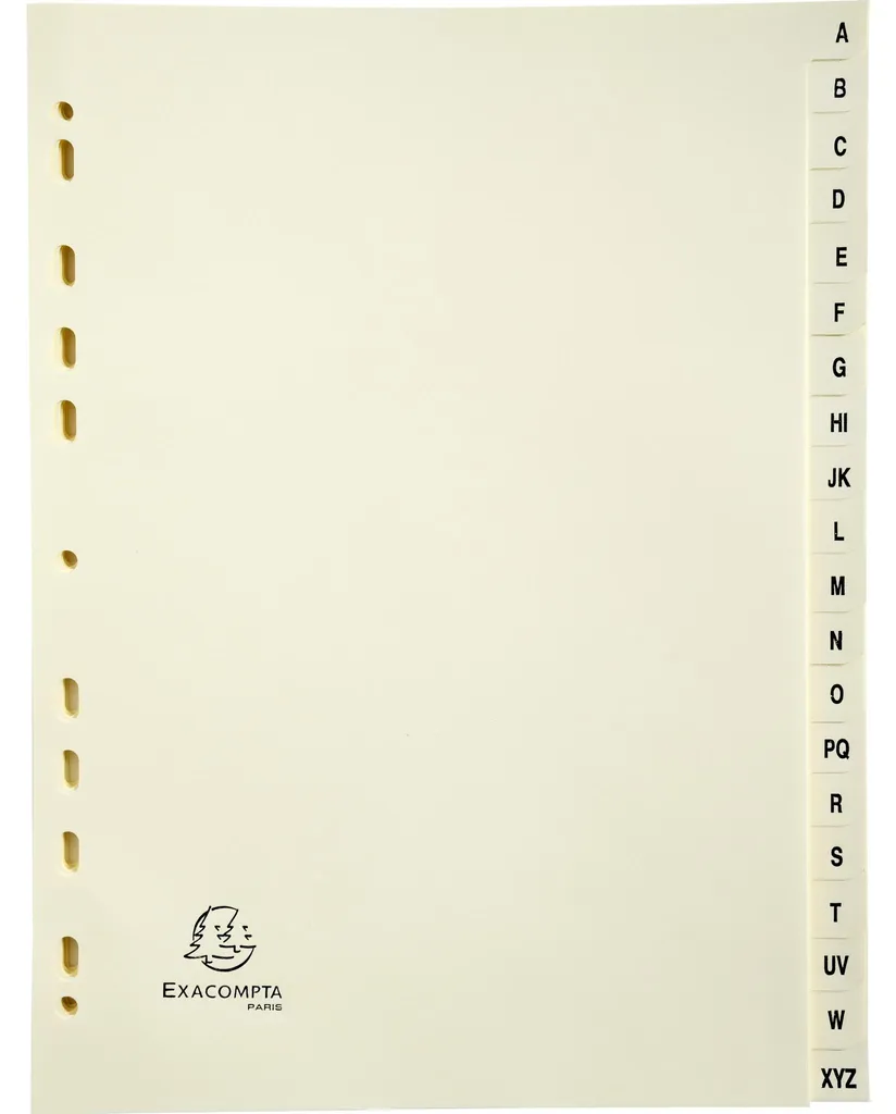 Organiser un Classeur A4 avec les Intercalaires Exacompta A-Z Ivoire