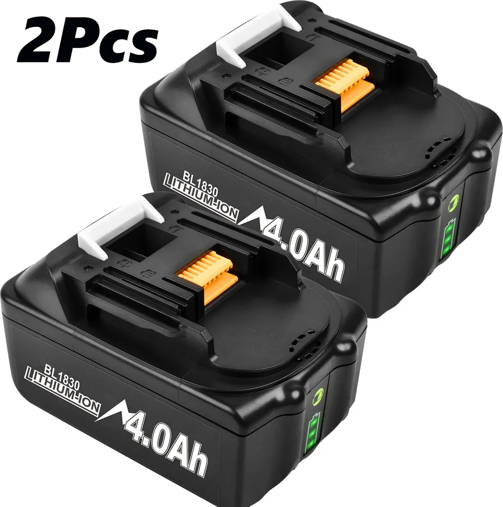 Batteria Ricaricabile 18V 4Ah Kit 2 Pezzi | Display LED Preciso