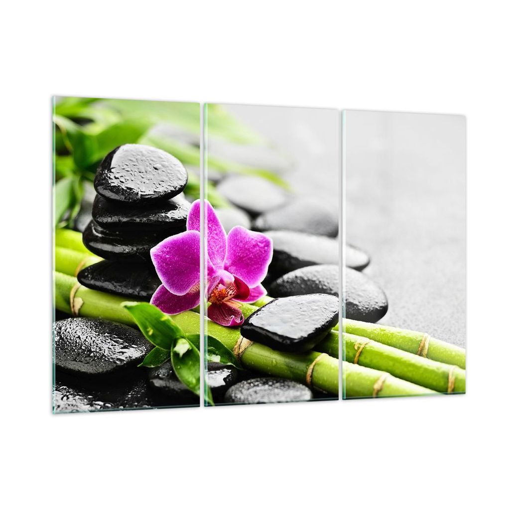 Bilder auf glas - Pflanze Steine Bambus Spa - 165x110cm - Glasbilder - Wandbilder - Kunstdruck - zum Aufhängen bereit - Wanddekoration aus Glas - ...