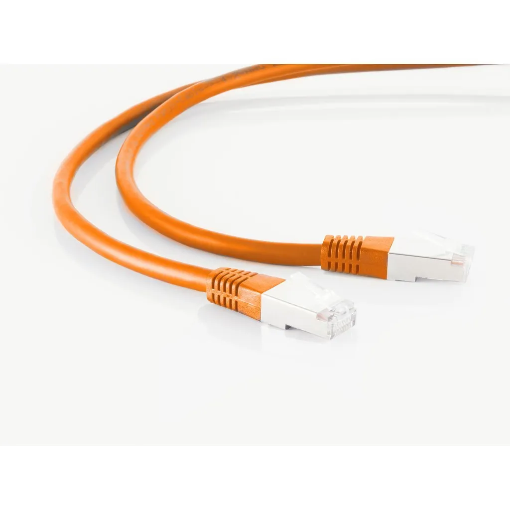 Cordon Ethernet Cat5e SF/UTP 25 mètres orange pour réseau local LAN
