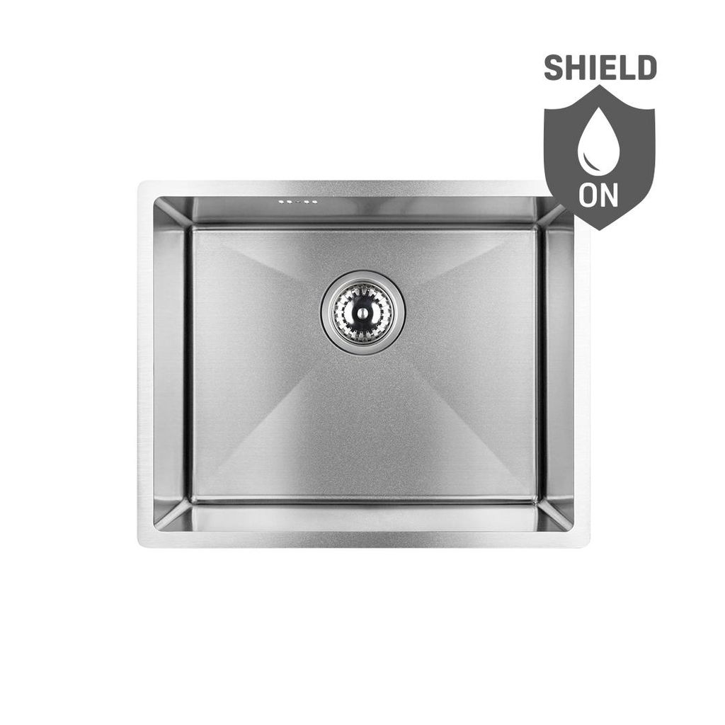 Laveo MARMARA Einzelspüle Edelstahl, Edelstahlspüle 1 Becken Breite 440 mm Länge 540 mm Tiefe der Kammer 190 mm