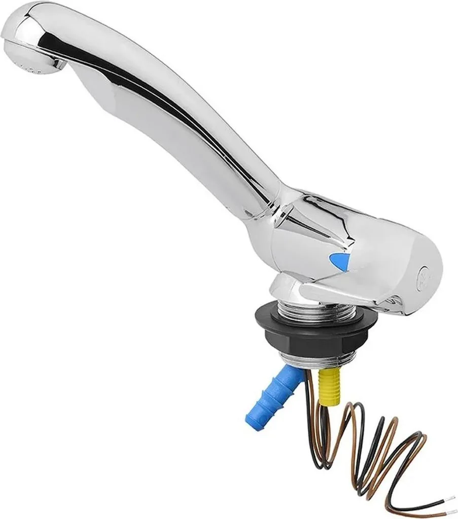 Robinet d'eau 12V pour caravane et camping-car, montage rapide 33mm