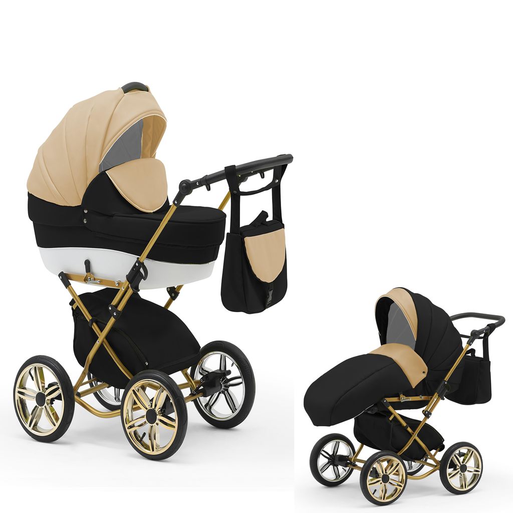 Klassischer Kinderwagen Sorento Gold 2 in 1 inkl. Sportsitz in 19 Farben