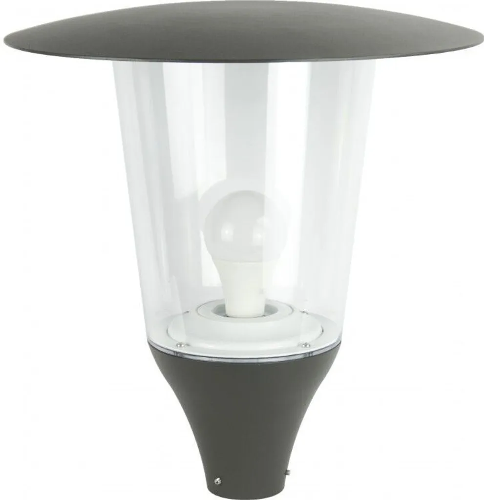 Éclairage de mât pour allée et jardin tête de lampe E27 IP65 gris