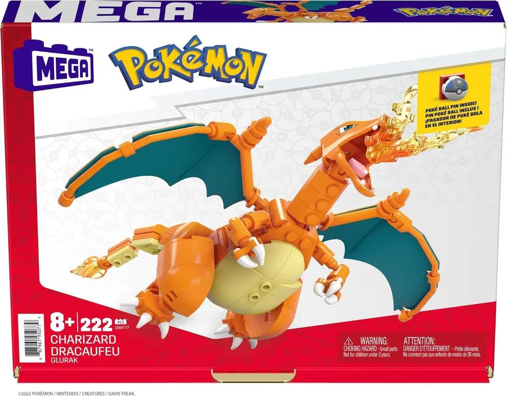 Pokémon Glurak MEGA Figurine Mobile avec Ailes et Queue Articulées