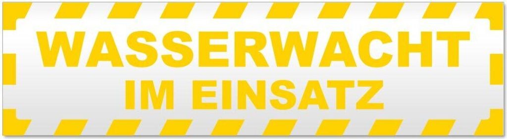 Kiwistar Wasserwacht im Einsatz gestreift Magnetschild Schild magnetisch - 30cm Gelb - Magnetfolie für Auto PKW Kfz