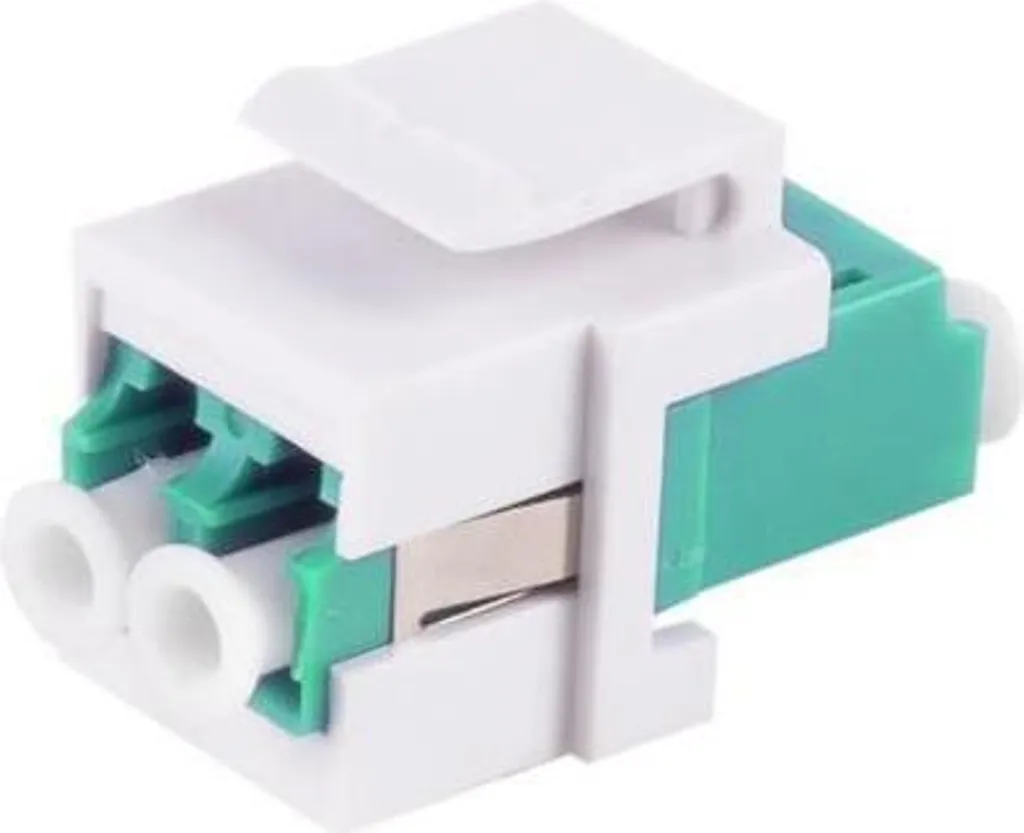 Adaptateur Traversée Fibre Optique Keystone LC-LC Duplex Aqua OM3