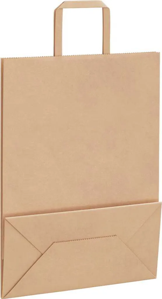 Sacchetti di Carta Kraft 250 pz con Manici Bianchi 45x17x48 cm