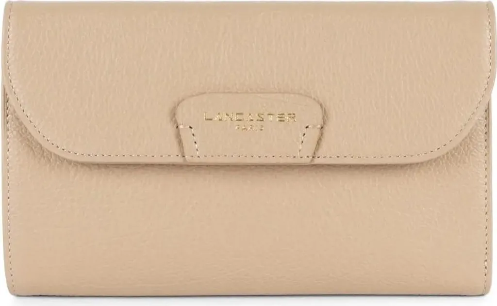 Lancaster Compagnon Dune Beige Foncé - Grand Portefeuille en Cuir