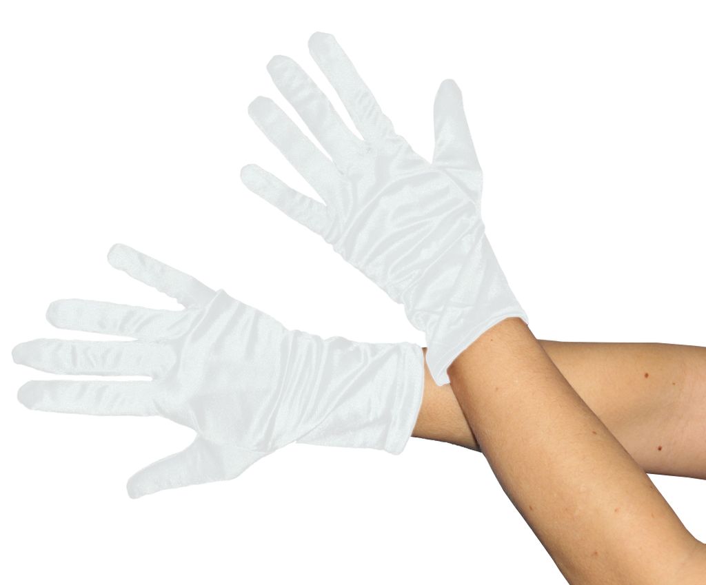 Handschuh kurz weiß Damen Fasching Produktbild 