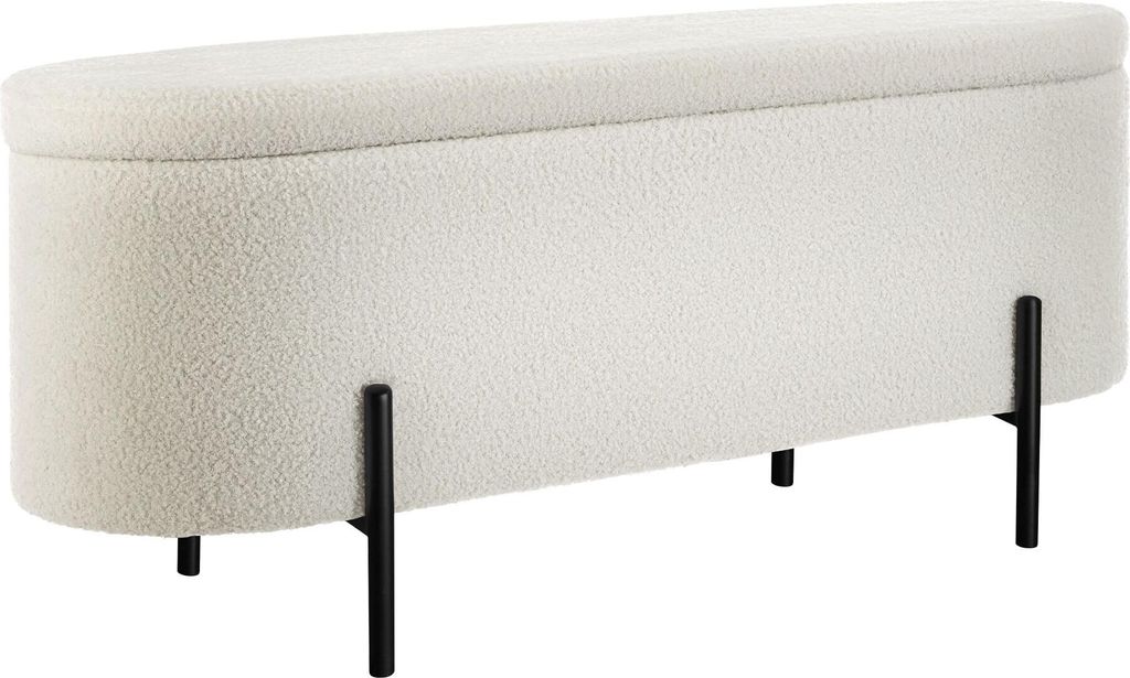 Banc LANJA rembourré, en tissu bouclé et avec espace de Image du produit 
