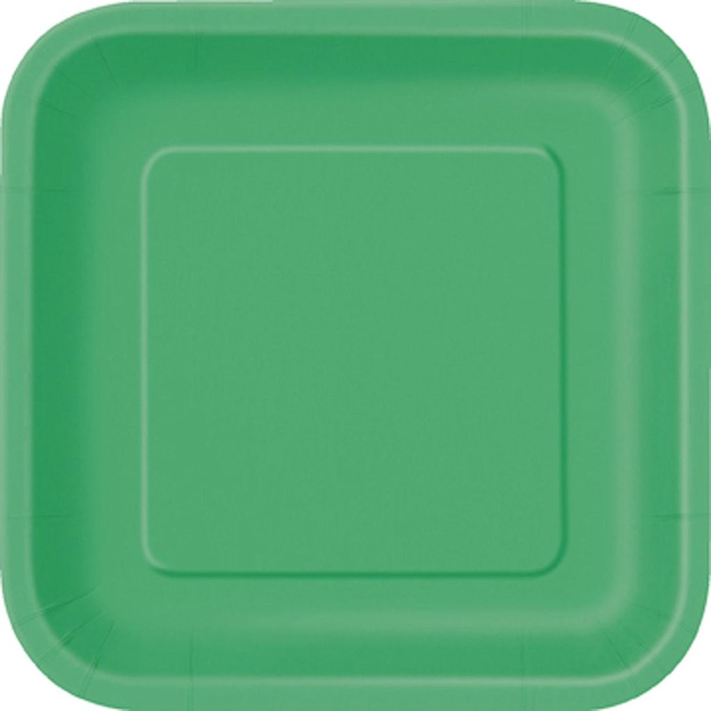 Party Pappteller quadratisch klein 16 Stück grün 18cm - Produktbild 