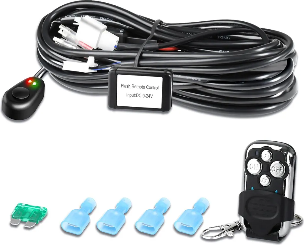 Câblage pour phares de travail LED avec commande sans fil et 2 sorties