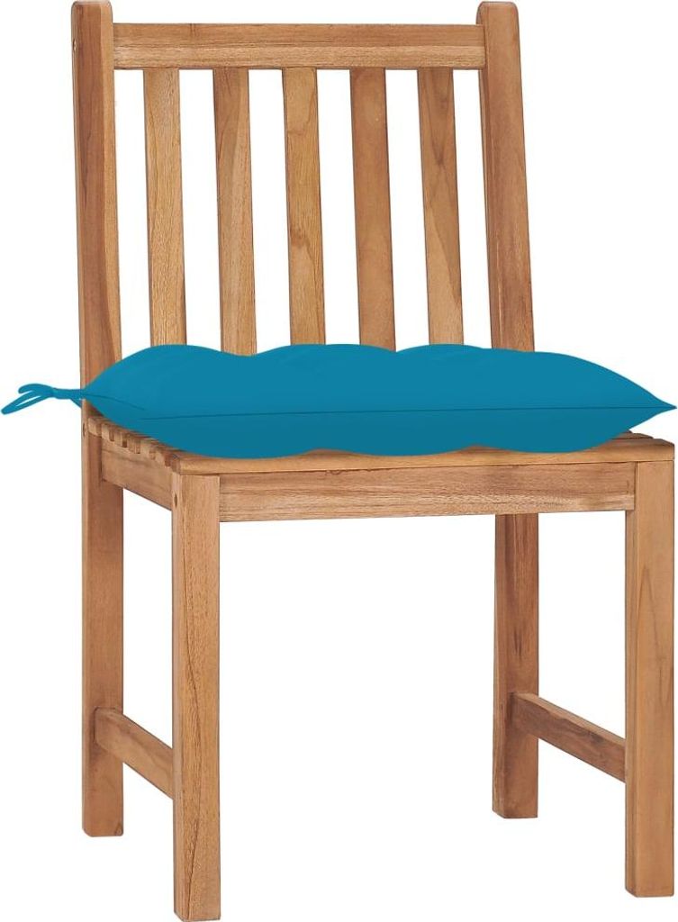 vidaXL Gartenstühle 4 Stk. mit Kissen Massivholz Teak