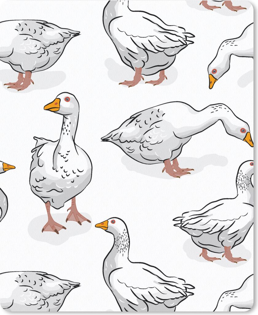 MuchoWow Mauspad Mousepad Muster - Vogel - Gans 30x40 cm - Mousepads - Maus Mat - Pad - Mausunterlage - Mausmatten
