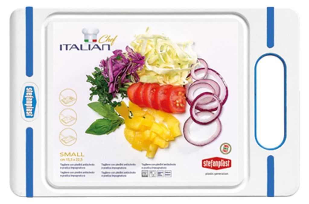 Stefanplast Schneidebrett Italian Chef S 24x16 cm Weiß/Taubengrau