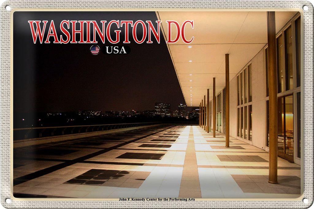 Blechschild Reise 18x12cm Washington USA JFK Center Performing Arts