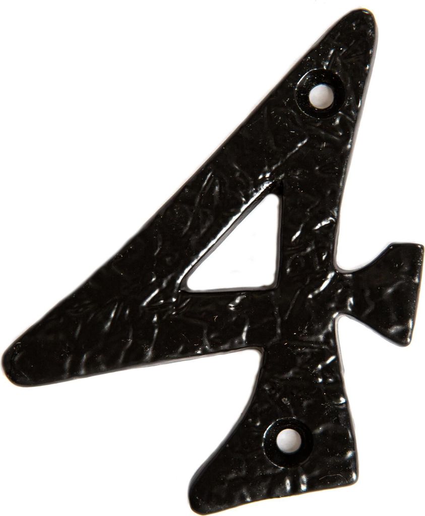 Rustikal Eisenwerte - Nummer 4 Gusseisen Antike Haus Türschild 70mm schwarz