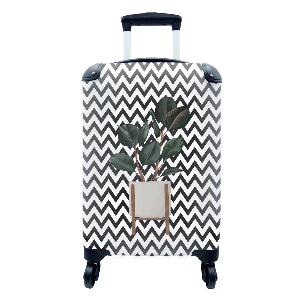 MuchoWow Koffer Handgepäck Trolley Rollkoffer Kleine Reisekoffer mit 4 Rollen - Zimmerpflanze - Blumentopf - Pflanzen - Cabin Size < 55x40x23 cm...