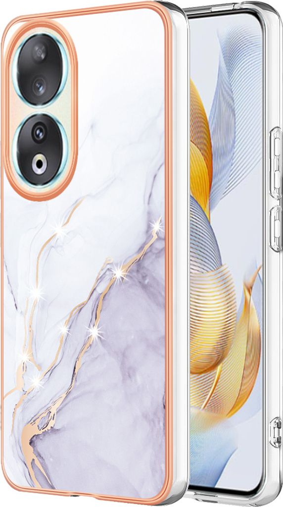 Hülle für Honor 90 5G Muster TPU Silikon Stoßdämpfer Bumper Schutzhülle Weiß