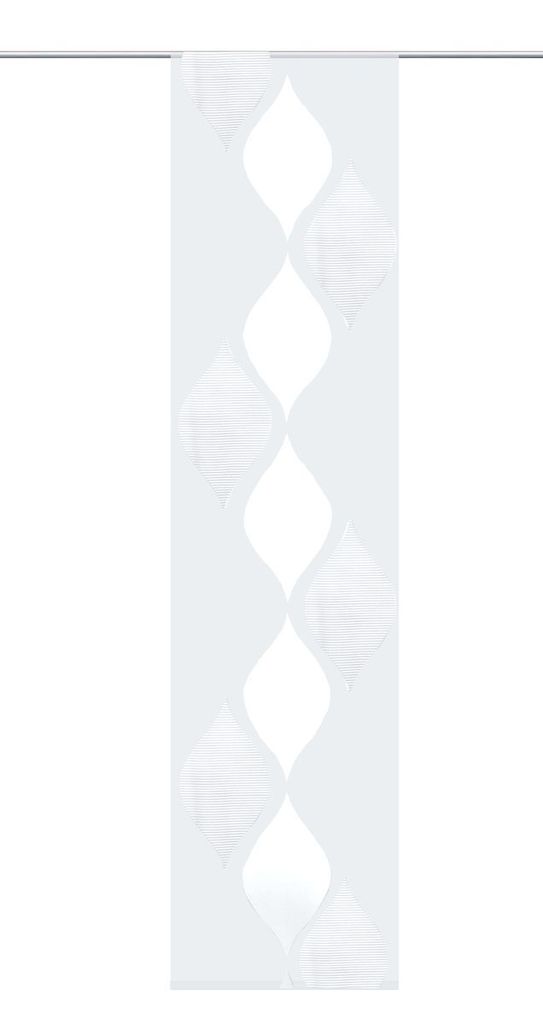 Schiebevorhang Flächenvorhang Flächenschal Paneel Scherli Effektvoile weiche Raute weiß 60x245cm