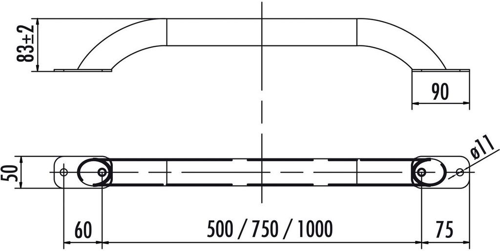Hailo Haltegriff Edelstahl 500mm Länge