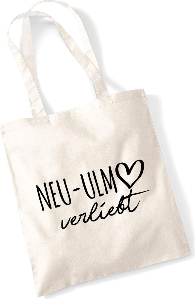 Huuraa Jutebeutel Neu-Ulm verliebt 10 Liter Natural Baumwolle Tasche Geschenkidee