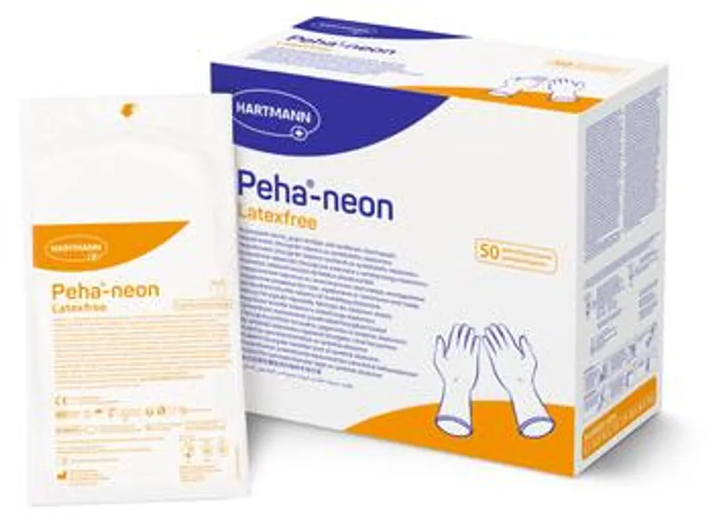 Peha-neon sans latex taille 7 : Gants de chirurgie Hartmann (50 pièces)