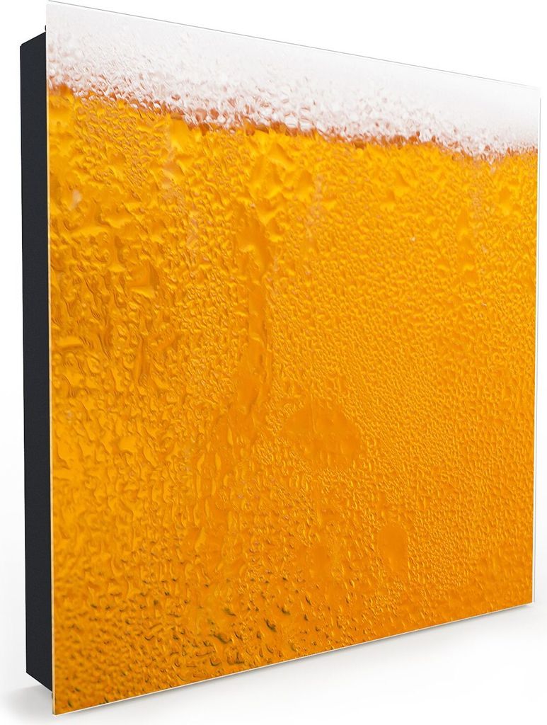 Nachbildung-Schlüsselkasten, Magnetpinnwand und Memoboard mit Glasfront Motiv Bier Textur