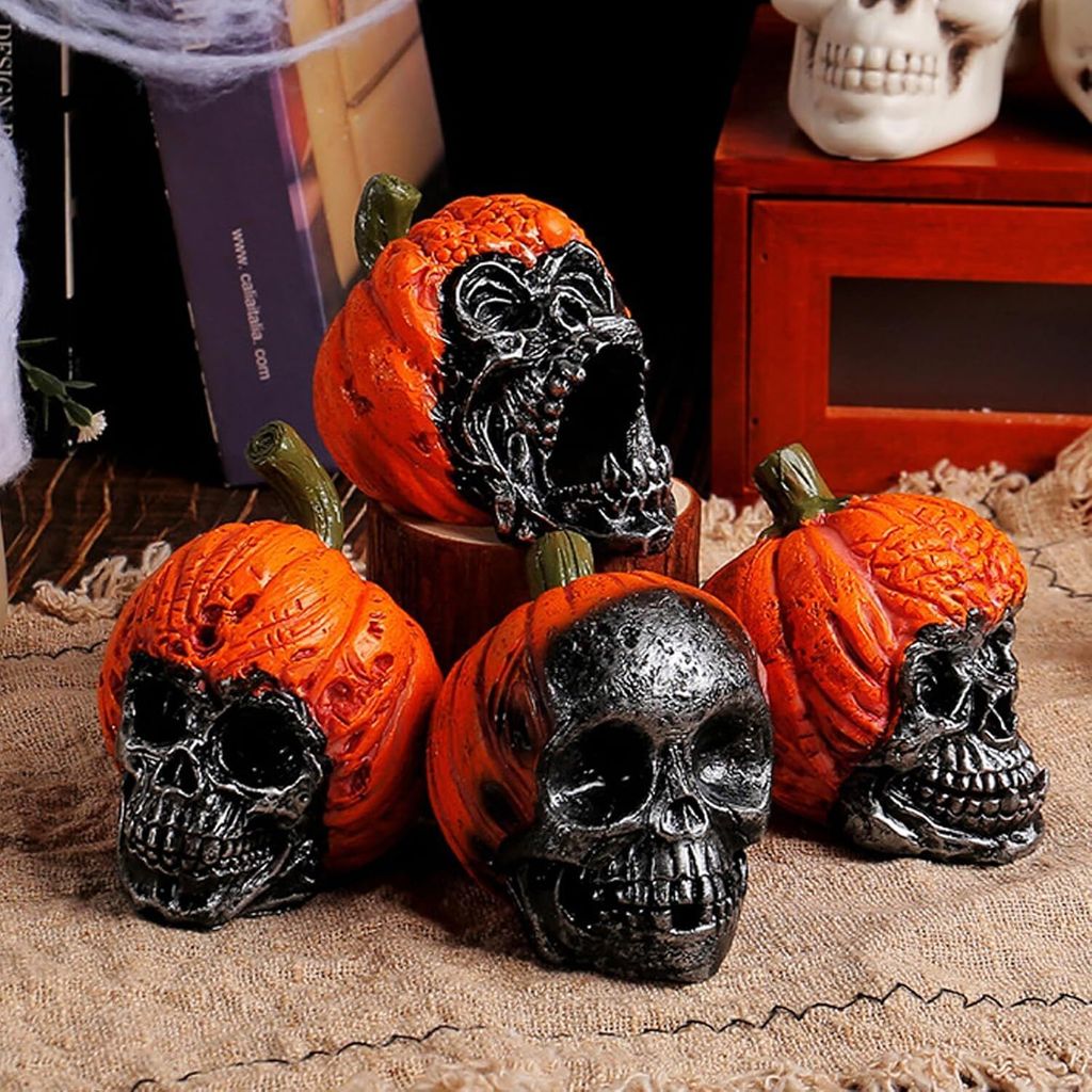 TETSMG Halloween Dekoration Gruseliger Totenkopf 4 Stück Produktbild 