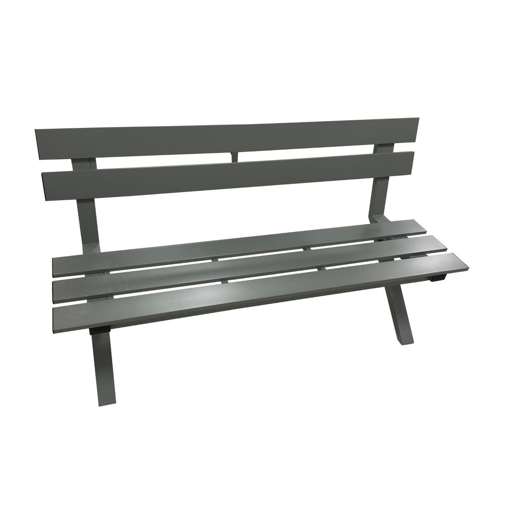 greemotion Balkonbank Metall Genua Gartenbank mit Rückenlehne grau 116x54x80 cm