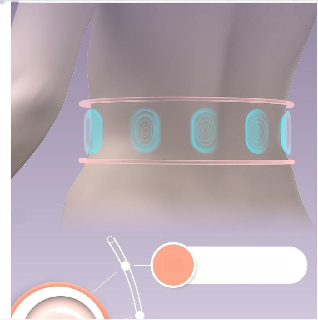 INF Vibrations-Wärme-Kompressions Massagegürtel mit 1200mAh Akku für Taille