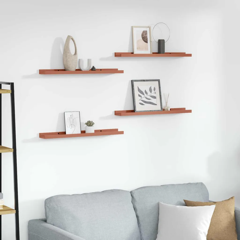 Maison Exclusive - Mensola a muro con ripiano 4 pezzi Rosso 60 x 9 x 3 cm Materiale ligneo