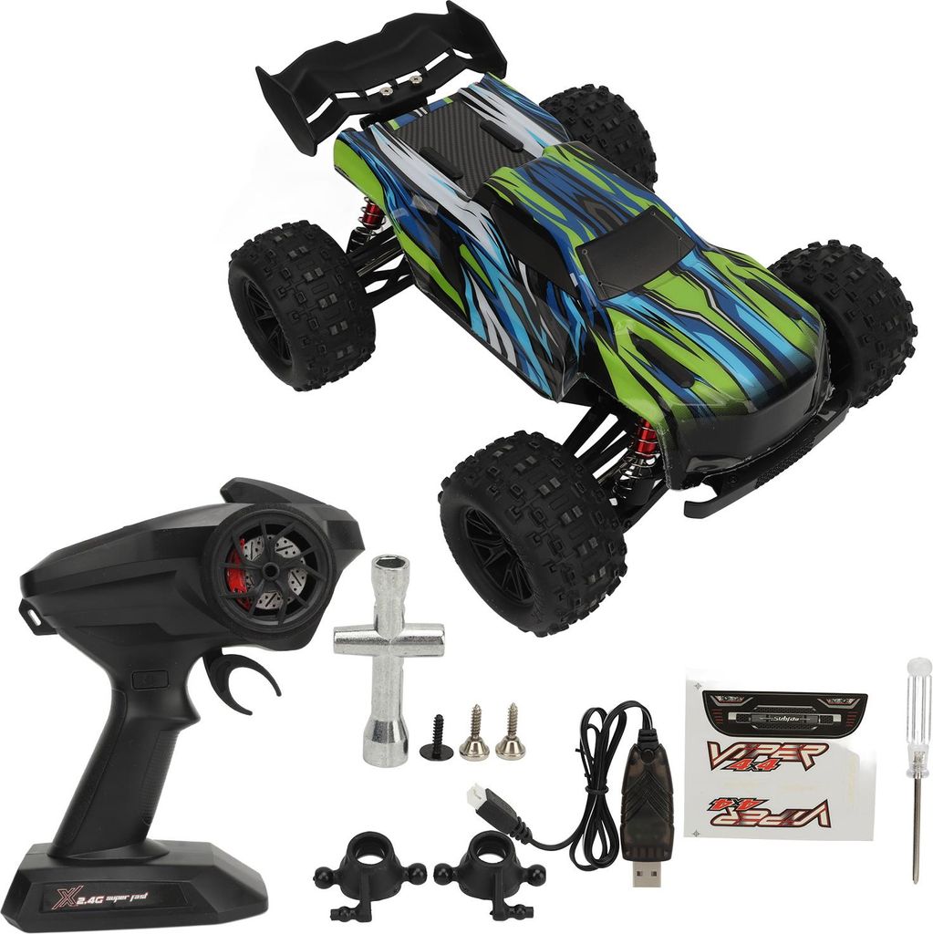 RC Truggy Truck 2.4G 1/16 Full Scale Brushless Off Road High Speed Long Battery Life Remote Control Race Car für Kinder ab 14 Jahren Grün