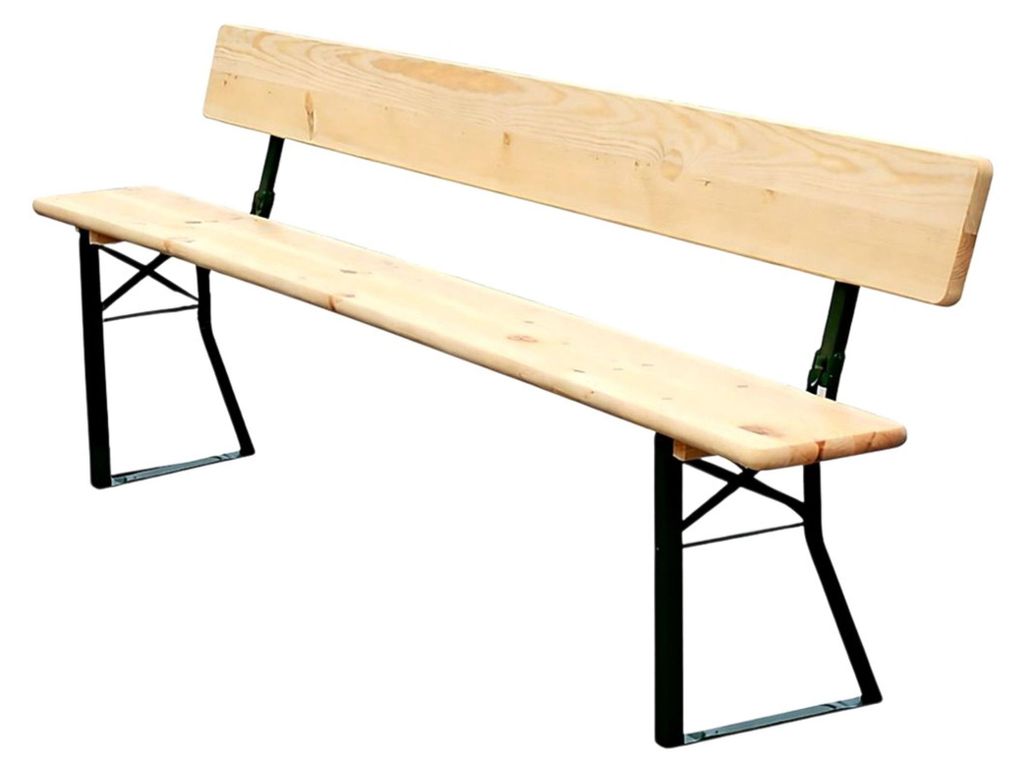 Bierbank met rugleuning BAVORD PREMIUM 220x25 cm – massief Productafbeelding 