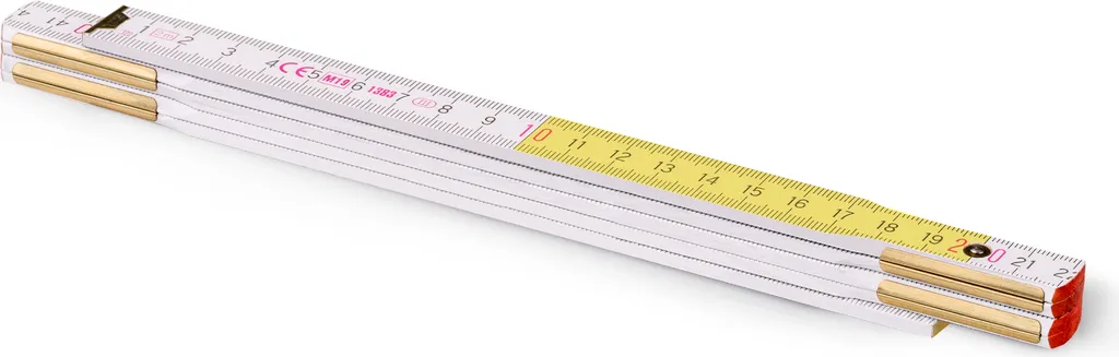 Mètre Pliant 1m Métrique Perfekt 5 Blanc et Jaune - Pack de 20 Pièces - 5