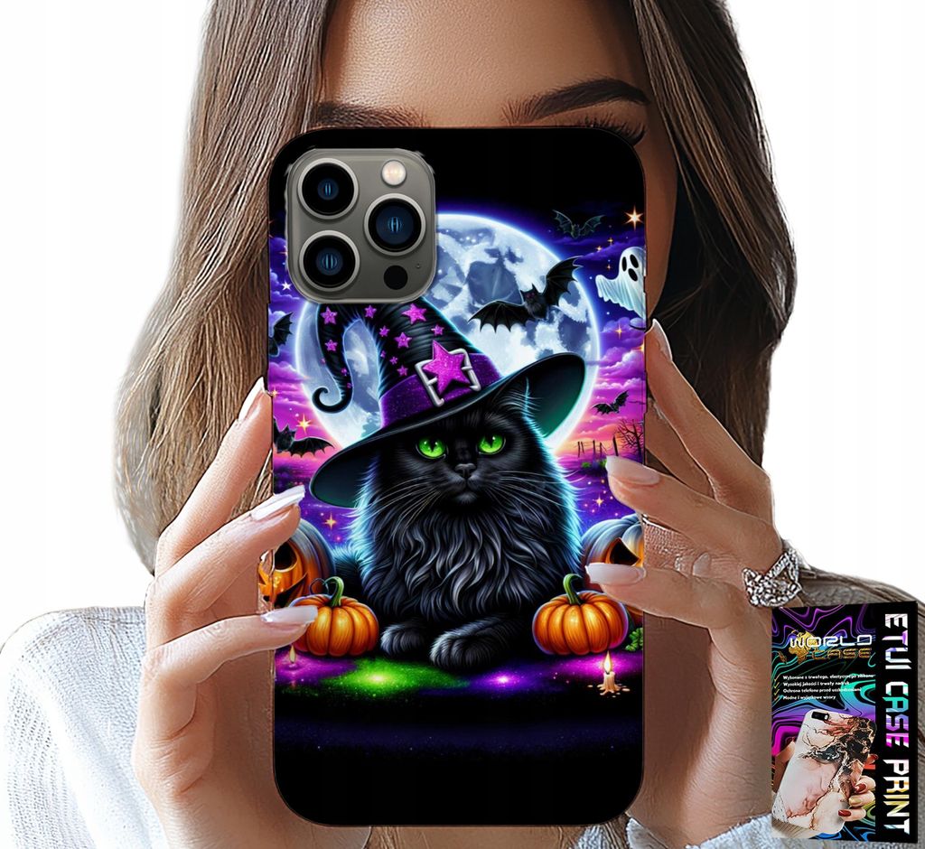 Fall Für Iphone 12 Pro Max - Schwarze Katze Halloween Salem Kürbis Designs