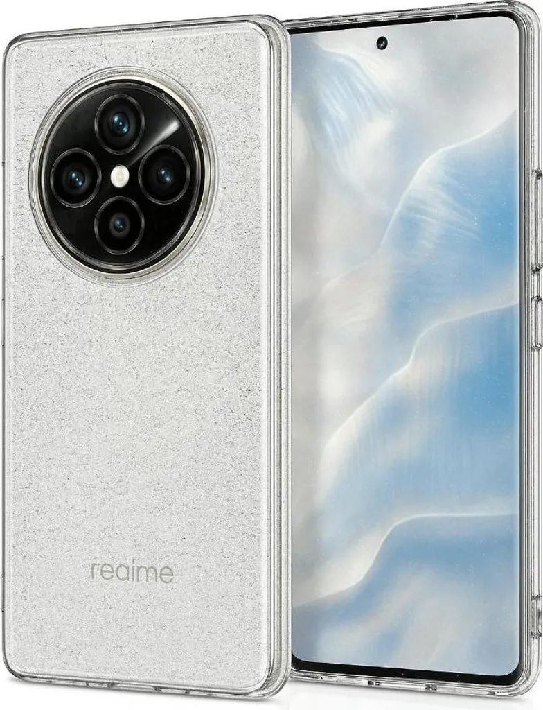 Custodia Realme 14 Pro 5G con glitter, trasparente