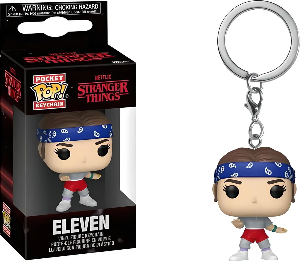 Mini figurine Eleven avec Bandana en porte-clés Stranger Things 4cm