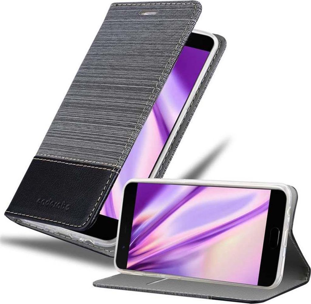 Cadorabo Hülle für OnePlus 5 Schutzhülle in Grau Handy Hülle Etui Book Case Cover