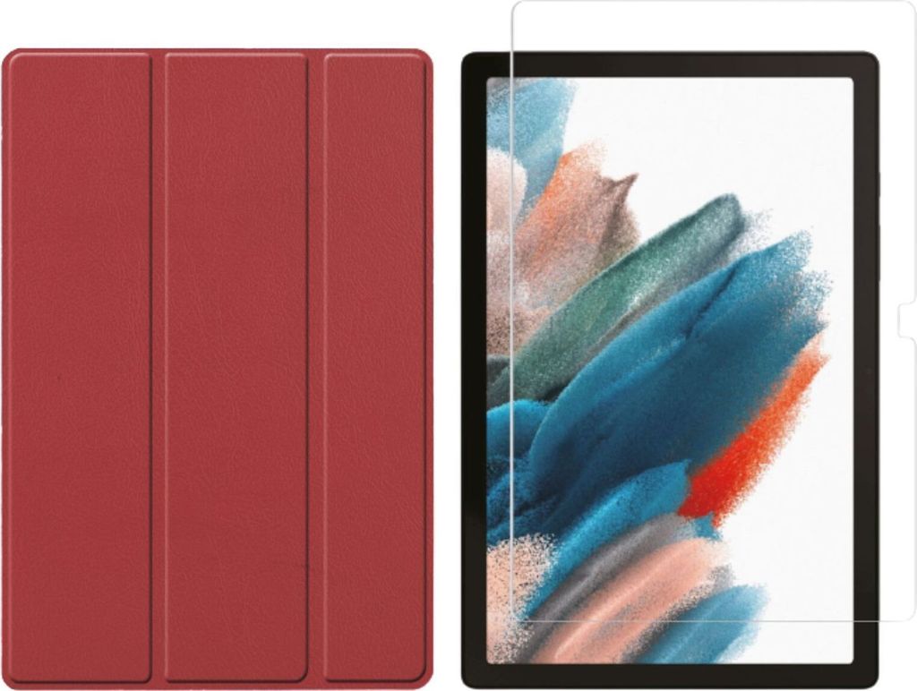 2in1 Set für Samsung Galaxy Tab A8 SM-X200 X205 10.5 Zoll Tablet mit Schutzhülle + Schutzglas mit Auto Sleep/Wake Hülle