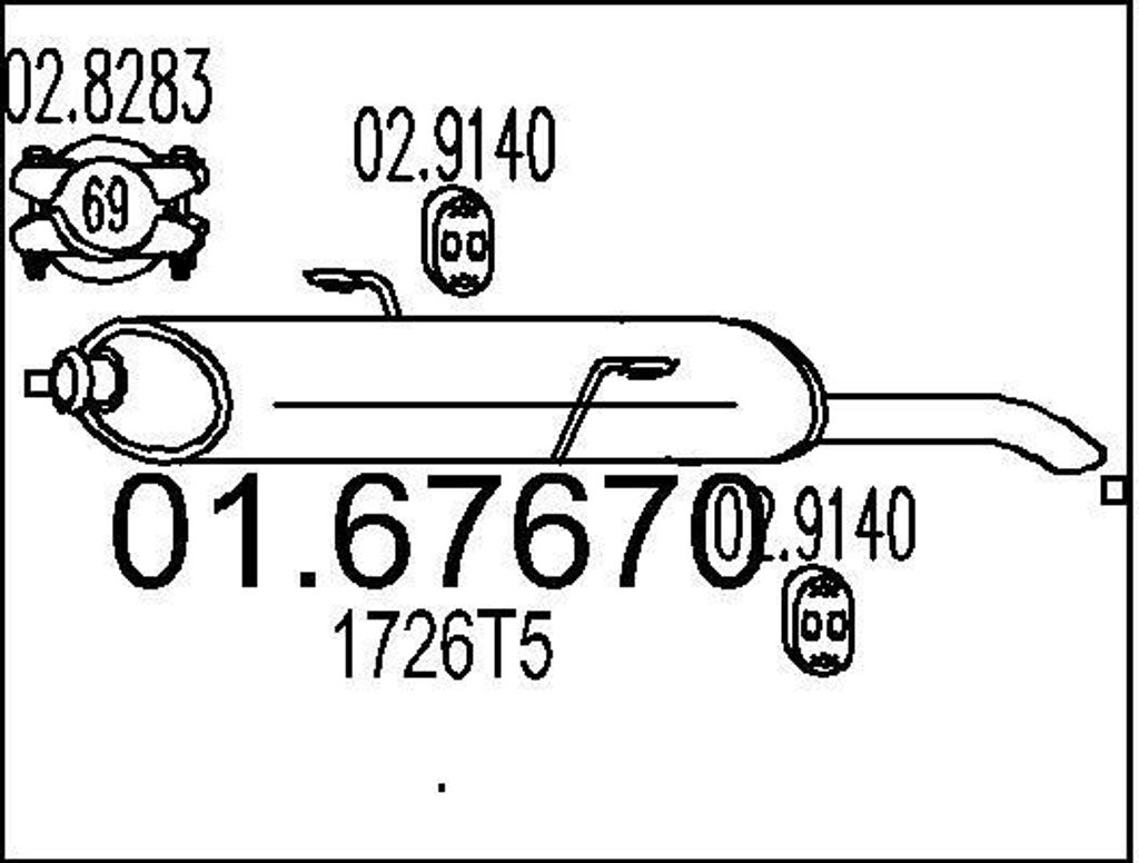MTS 01.67670 Endschalldämpfer passend für PEUGEOT 306 Break (7E, N3, N5) Auspuff